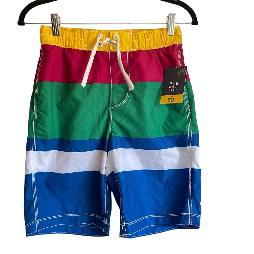 GAP Kids Multicolor Striped Swim Shorts UPF 50+ NWT